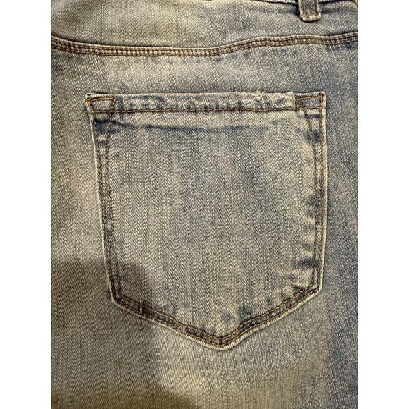 Time and Tru Skinny Jeans Womens 10 Floral Embroidered Distressed Denim Pants - Picture 10 of 11